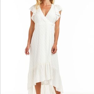 White and Gold DREW Wrap Dress